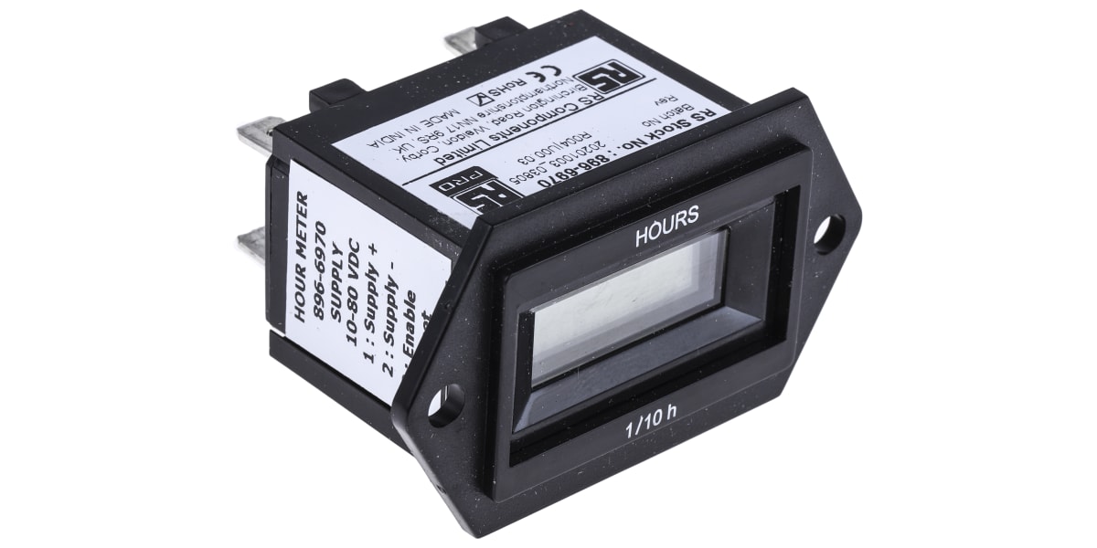 Product image for Digital Hours Run Meter 10-80Vdc