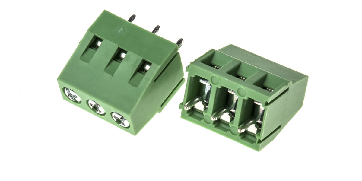 Product image for 5mm PCB terminal block, std profile, 3P