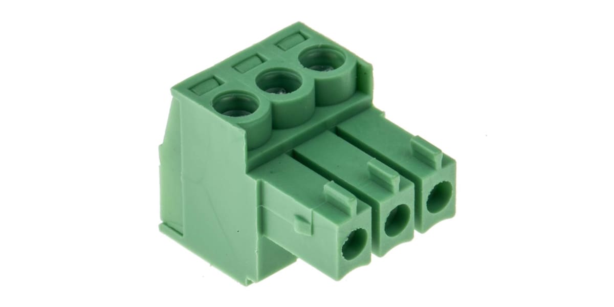 Product image for 3.5mm PCB terminal block, R/A plug, 3P