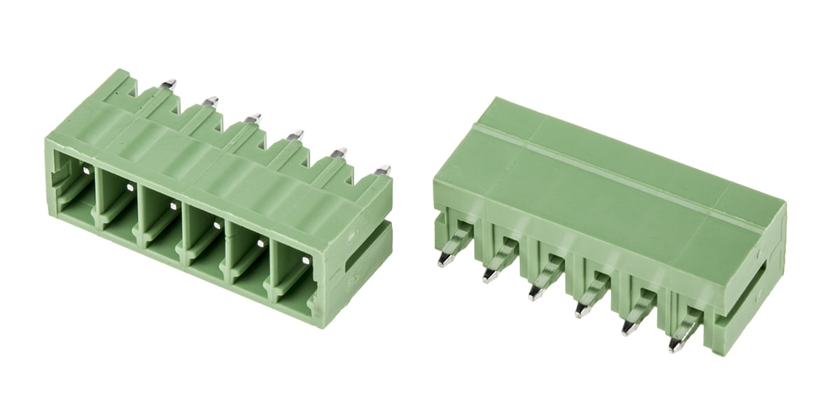 Product image for 3.5mm PCB terminal block, vert header,6P