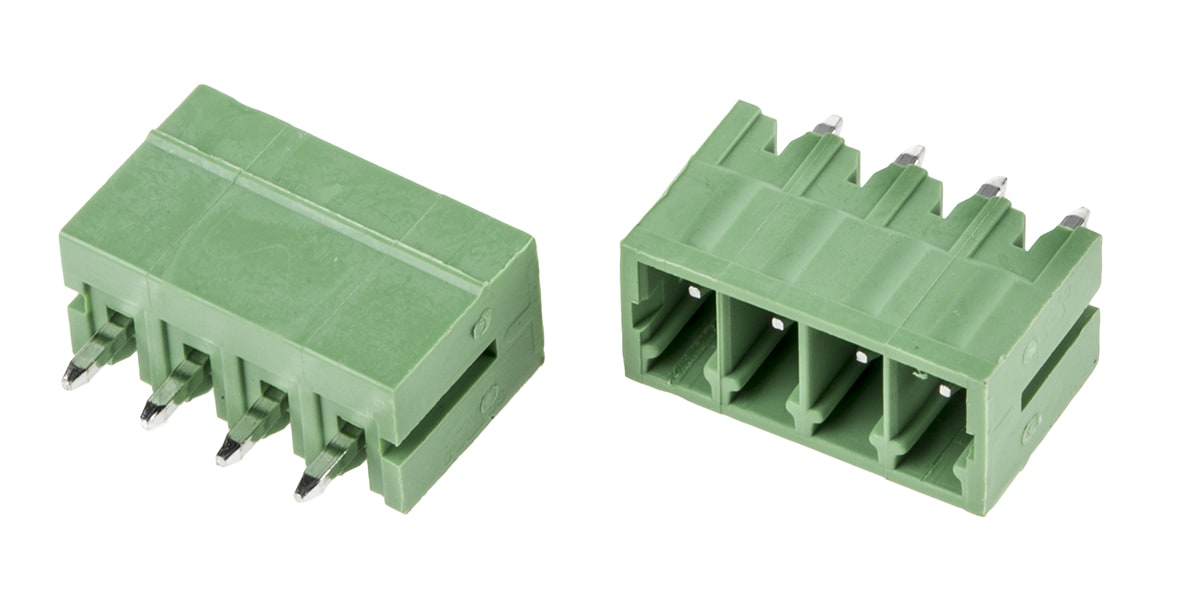 Product image for 3.5mm PCB terminal block, vert header,4P