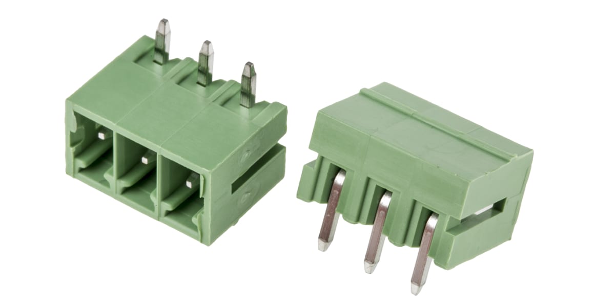 Product image for 3.81mm PCB terminal block,R/A header, 3P