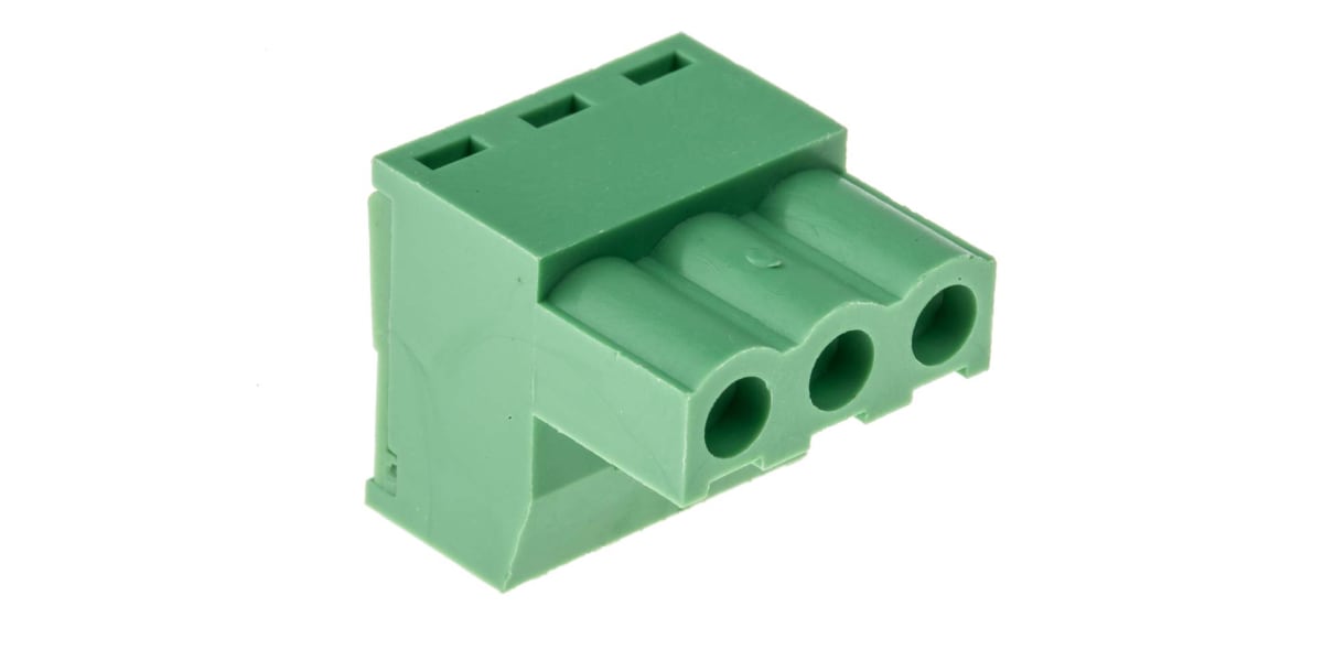 Product image for 5.08mm PCB terminal block, R/A plug, 3P