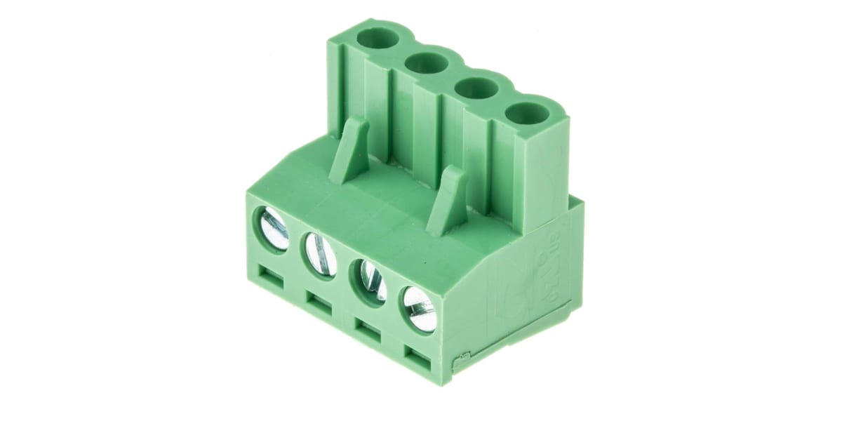 Product image for 5.08mm PCB terminal block, R/A plug, 4P