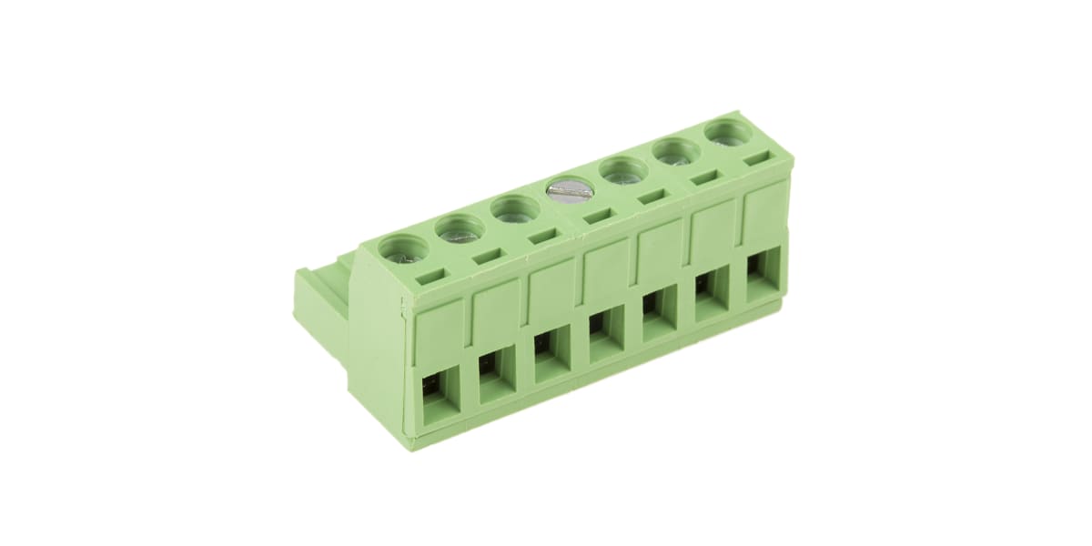 Product image for 5.08mm PCB terminal block, R/A plug, 7P