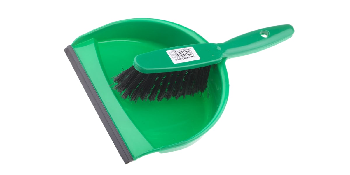 Product image for Soft Dustpan and Brush Set, Green