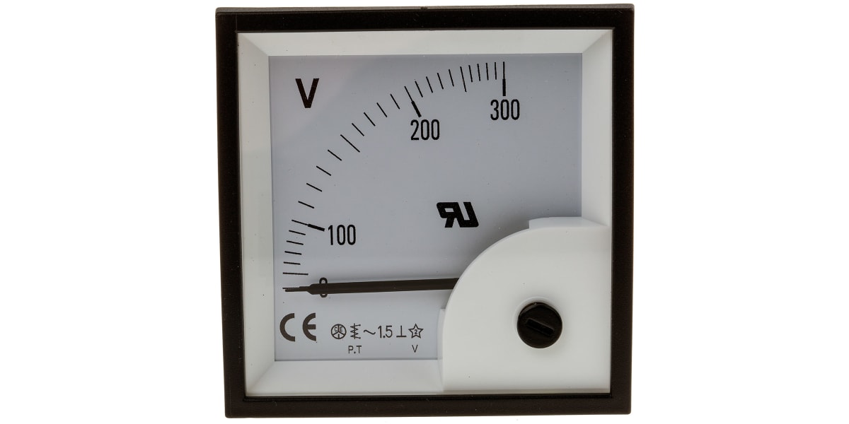 Product image for AC Voltmeter 72x72mm 90 deg scale 300V