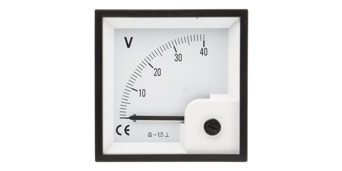 Product image for DC Voltmeter 72x72mm 90 deg scale 40V