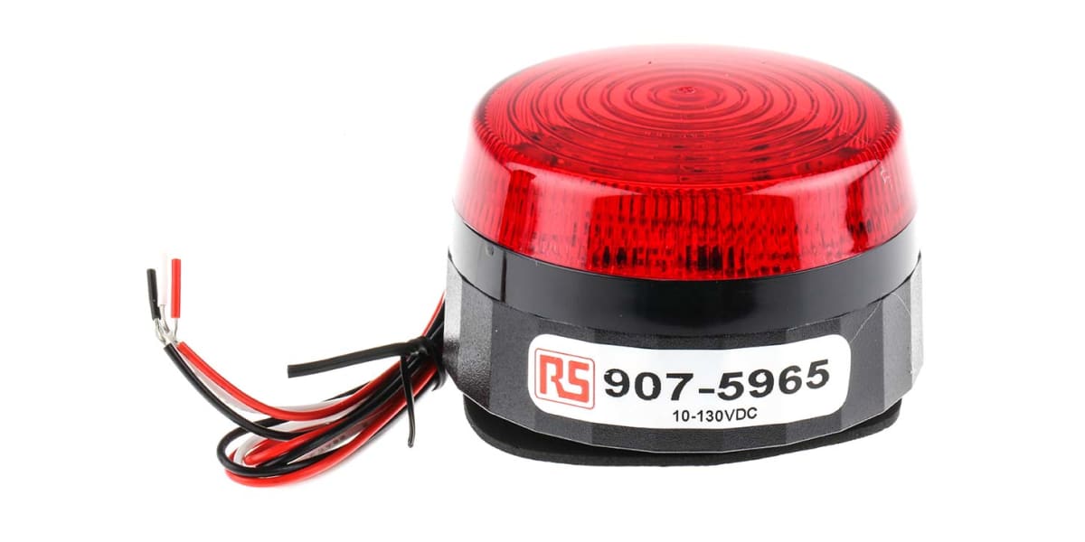 Product image for LED Beacon, Red, Low Prof, 10-100Vdc