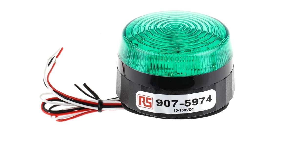 Product image for LED Beacon, Green, Low Prof, 10-100Vdc