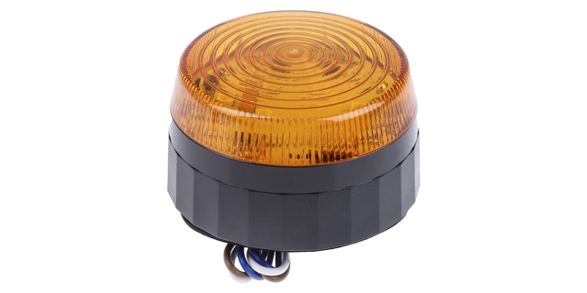 Product image for RS PRO Amber LED Beacon, 110 → 230 V ac, Flashing, Screw Mount