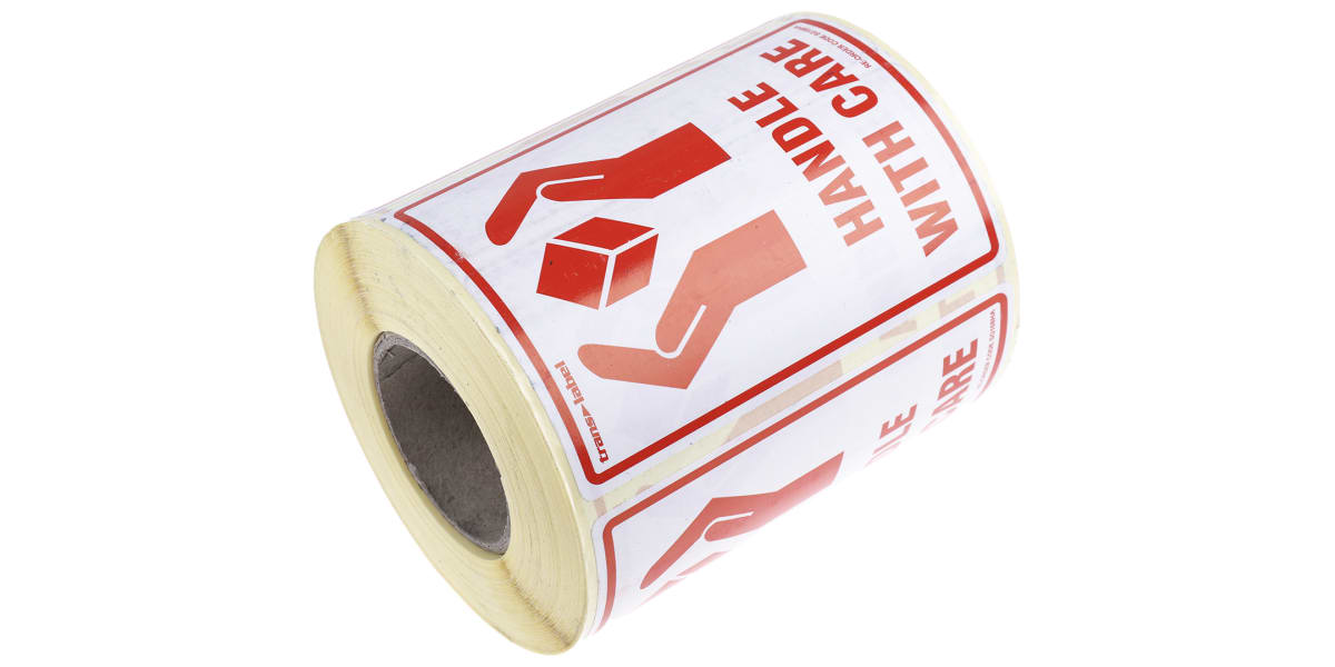 Product image for Handle with Care Parcel Label 108 x 79