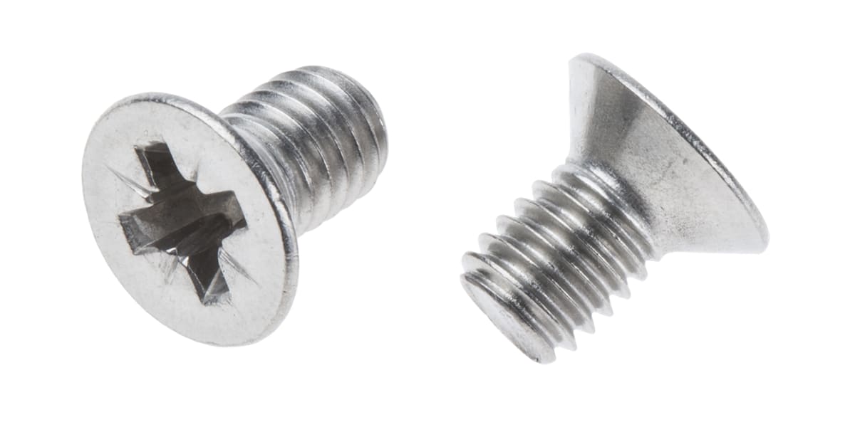 Product image for A2 s/steel cross csk head screw,M6x10mm