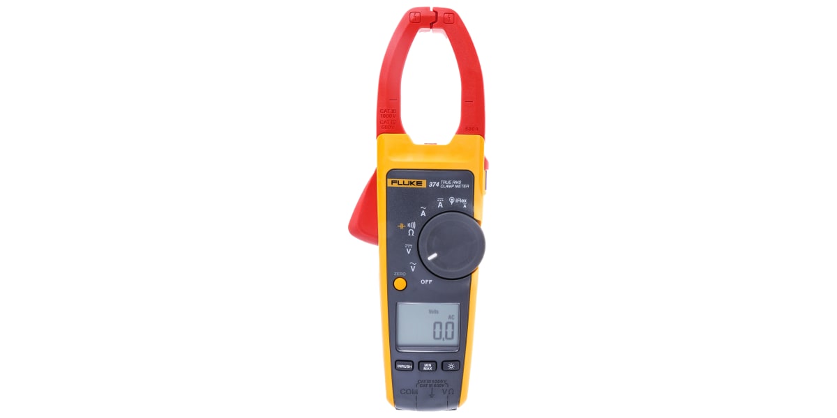 Product image for Fluke 374 AC/DC Clamp Meter, 600A dc, Max Current 600A ac CAT III 1000 V, CAT IV 600 V