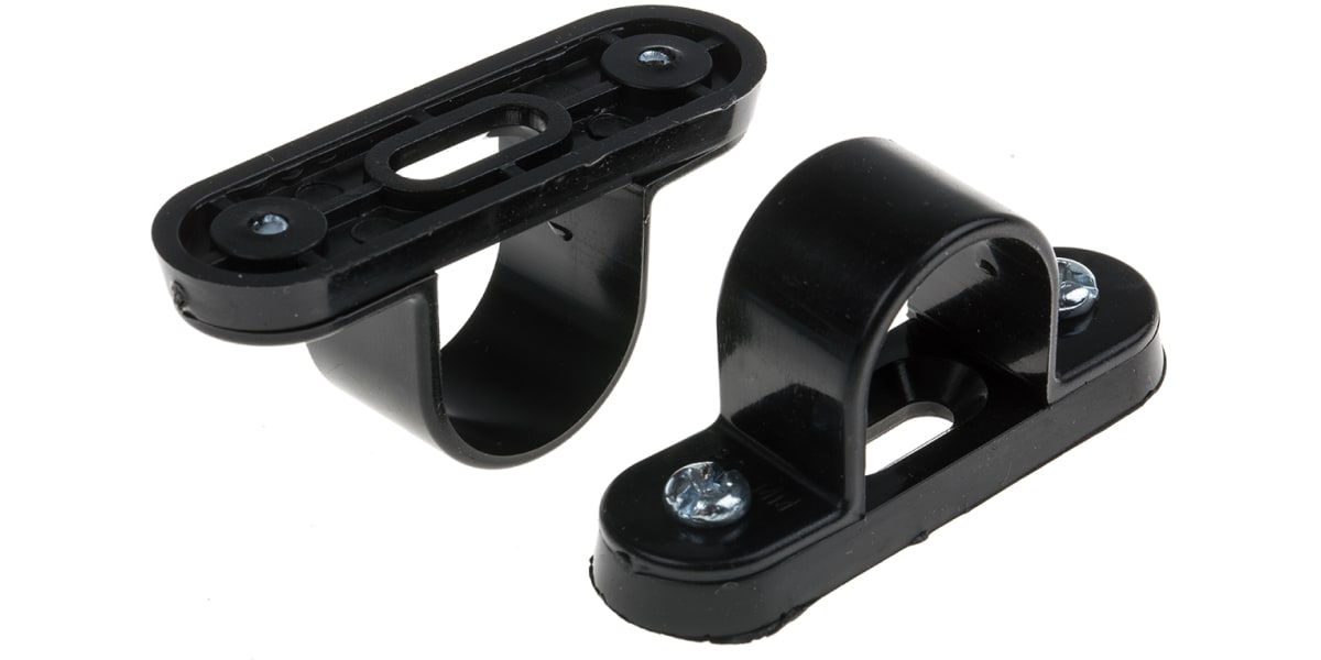 Product image for Black PVC saddles for conduit,20mm