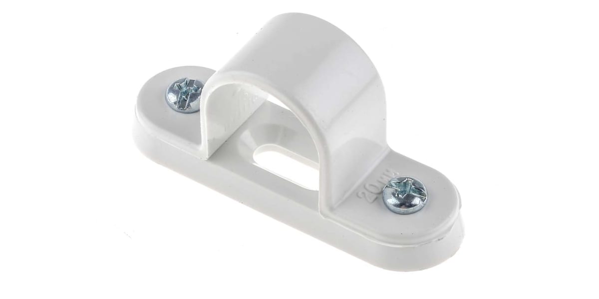 Product image for White PVC saddles for conduit,20mm