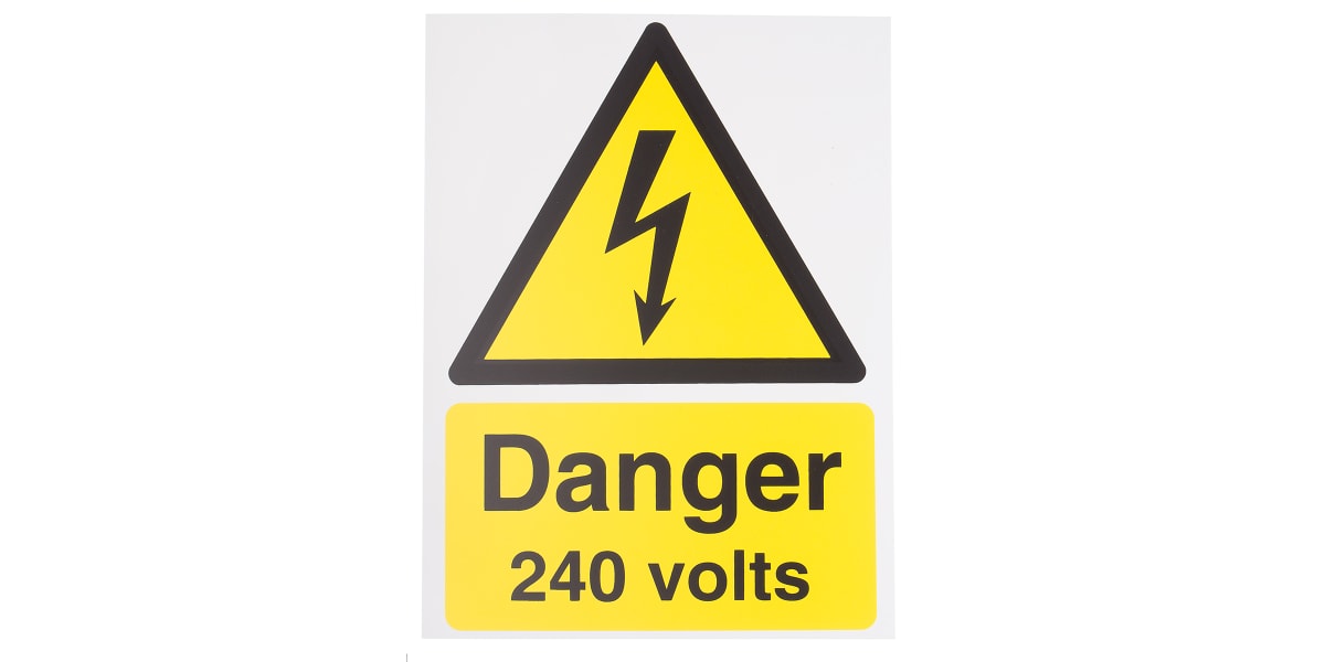 Product image for 200x150mm Plastic Danger 240 volts Sign