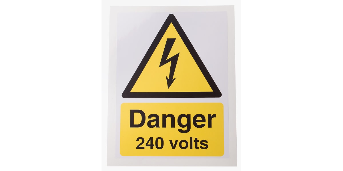 Product image for 200x150mm Vinyl Danger 240 volts Sign