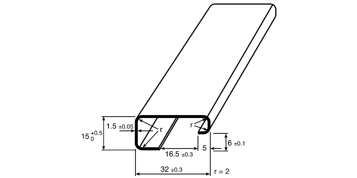 Product image for G type asymmetric plain DIN rail,1m