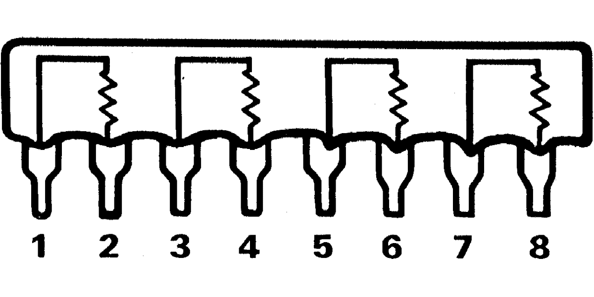 Product image for 4-isolated  film resistor,3K3,0.3W,2%