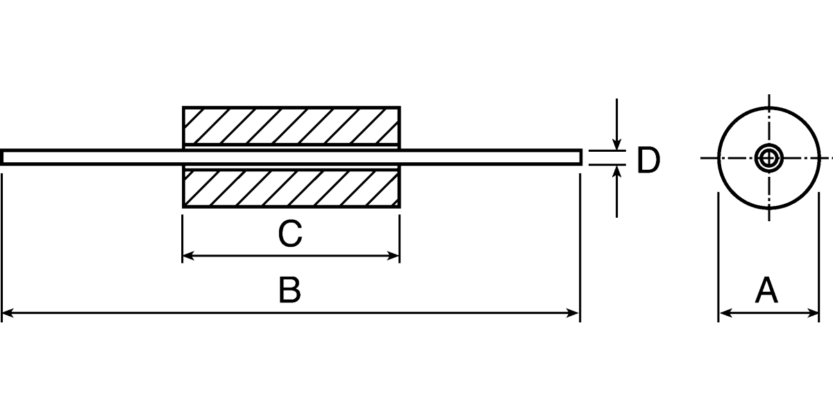 Product image for FERRITE BEAD ON LEAD,133OHM AT 100MHZ