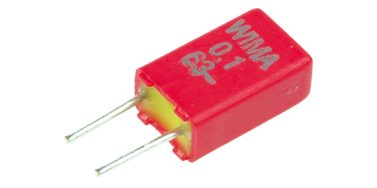 Product image for WIMA 100nF Polyester Capacitor PET 40 V ac, 63 V dc ±20%, Through Hole