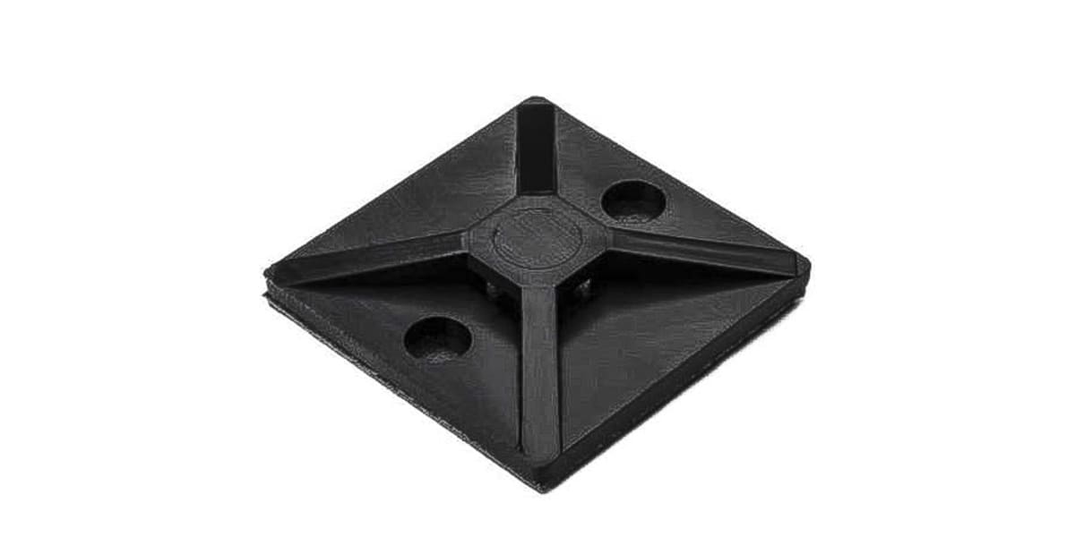 Product image for Black s/adhesive c/tie base, 28x28mm