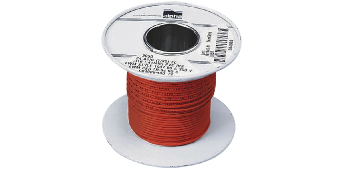 Product image for Wire 18 AWG PVC 300V UL1007 Orange 30m