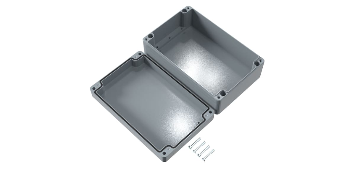 Product image for Rose Aluminium Standard, Grey Die Cast Aluminium Enclosure, IP66, 280 x 180 x 100mm Lloyds Register, Maritime Register,