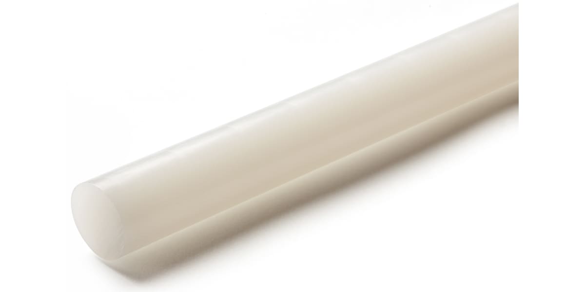 Product image for White polyethylene rod,1m L 30mm dia