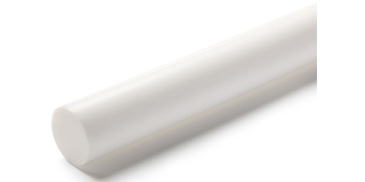 Product image for PTFE plastic rod stock,1m L 40mm dia