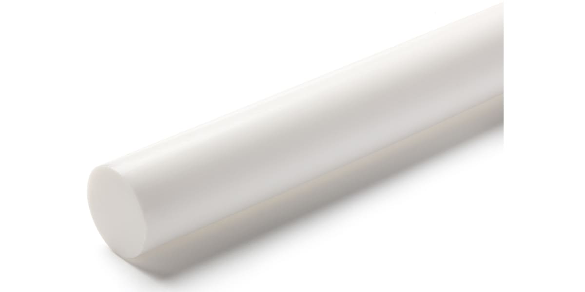 Product image for PTFE plastic rod stock,1m L 65mm dia