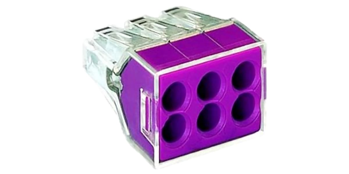 Product image for PUSH WIRE JTN BOX 6 WIRE TERMINAL BLOCK