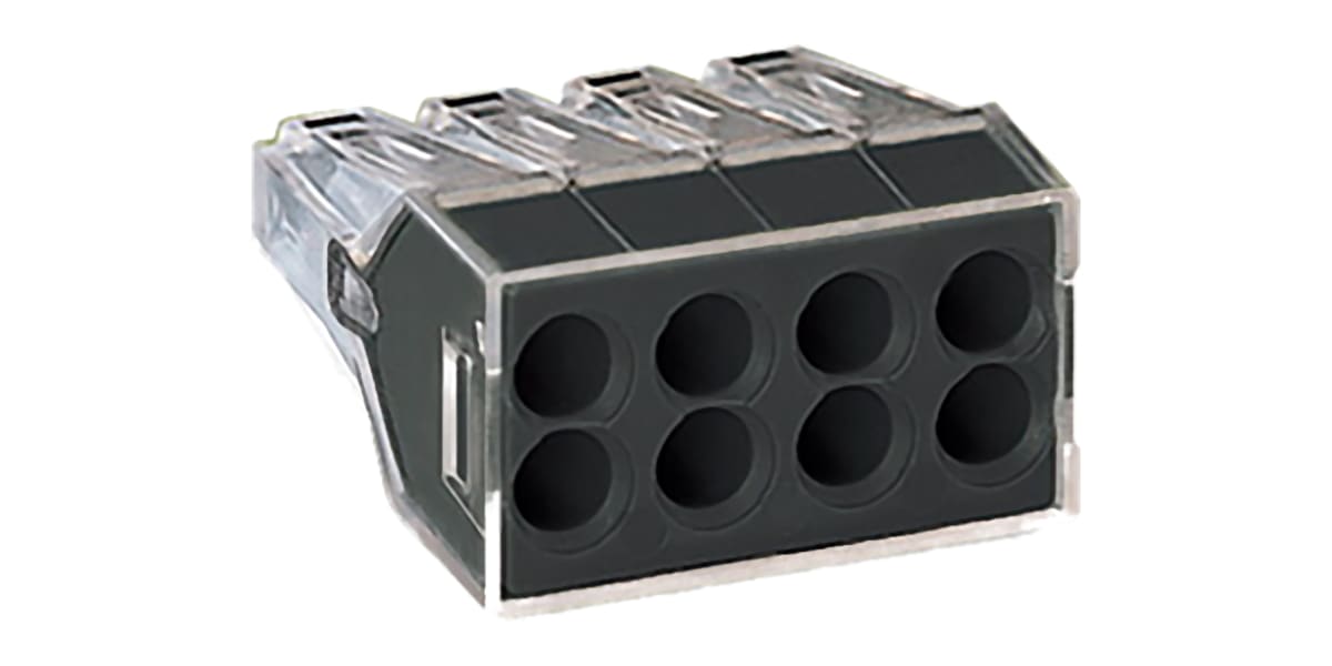 Product image for PUSH WIRE JTN BOX 8 WIRE TERMINAL BLOCK