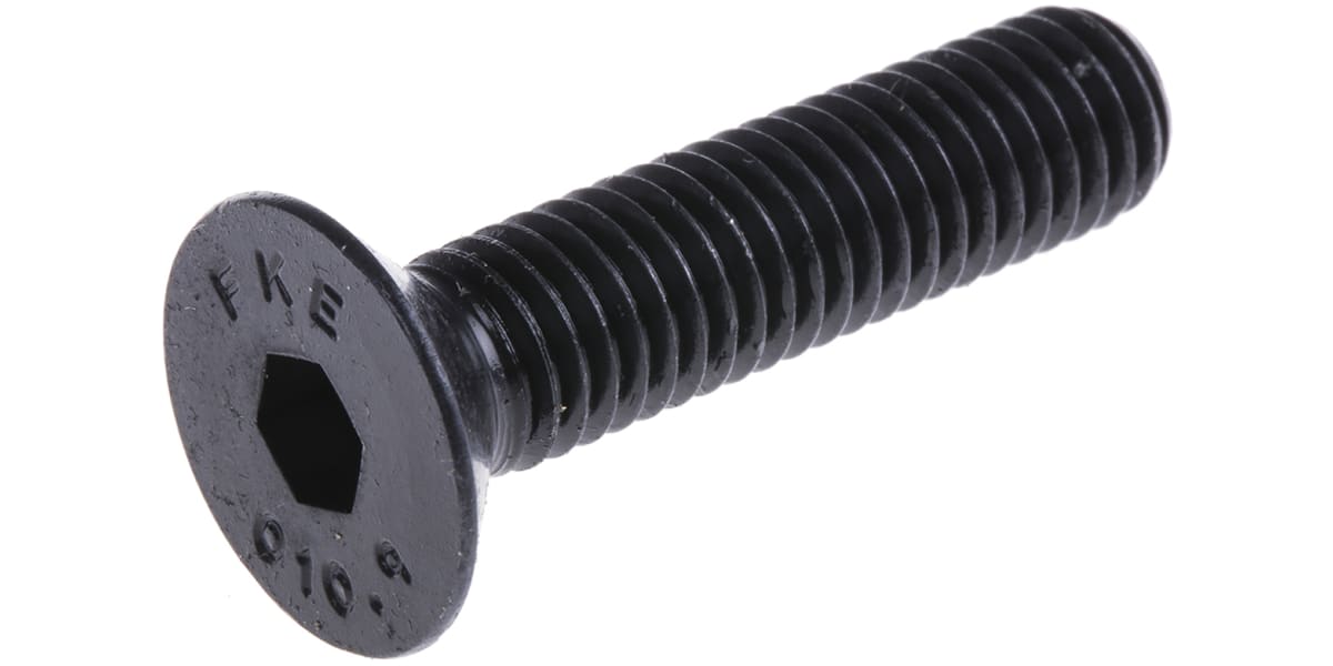 Product image for Blk steel hex skt csk head screw,M6x12