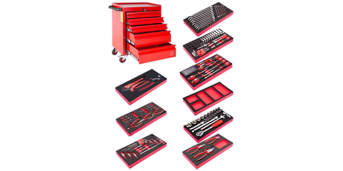 Product image for 5 Drawer Cabinet with 160pcs tool set