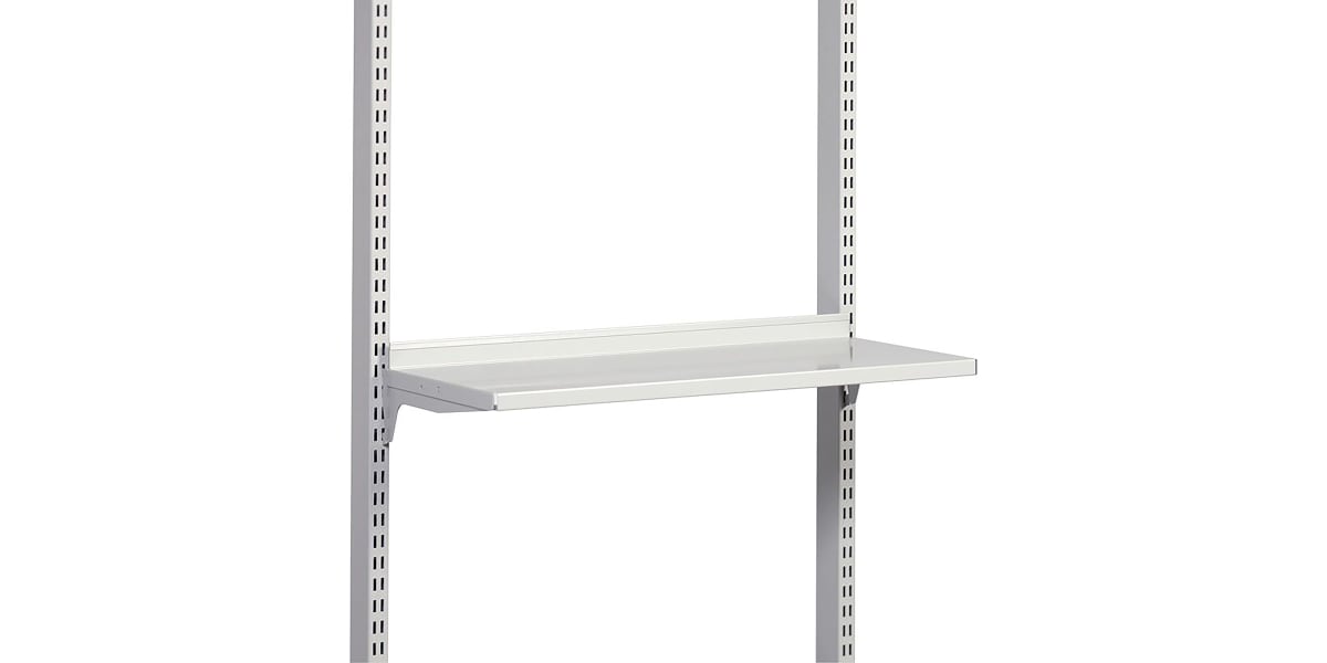 Product image for STEEL SHELF, BRACKETS, LIGHT GREY