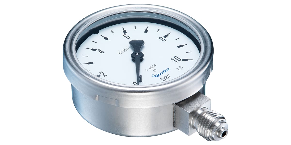 Product image for PRESSURE GAUGE S/STEEL 63MM G1/4 0-10BAR