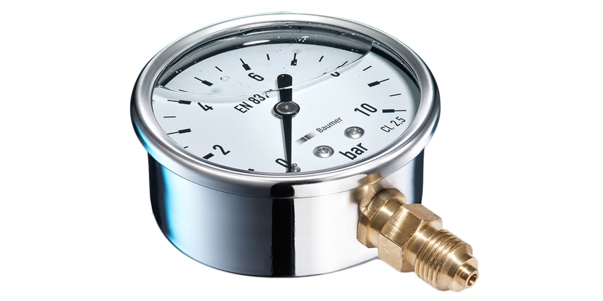 Product image for PRESSURE GAUGE S/STEEL 63MM G1/4 0-16BAR