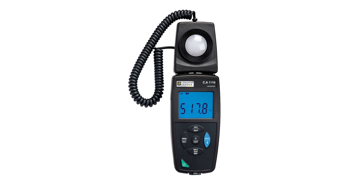 Product image for Chauvin Arnoux C.A 1110 Light Meter, 0.01 fc, 0.1 lx to 200000lx, ±3 %