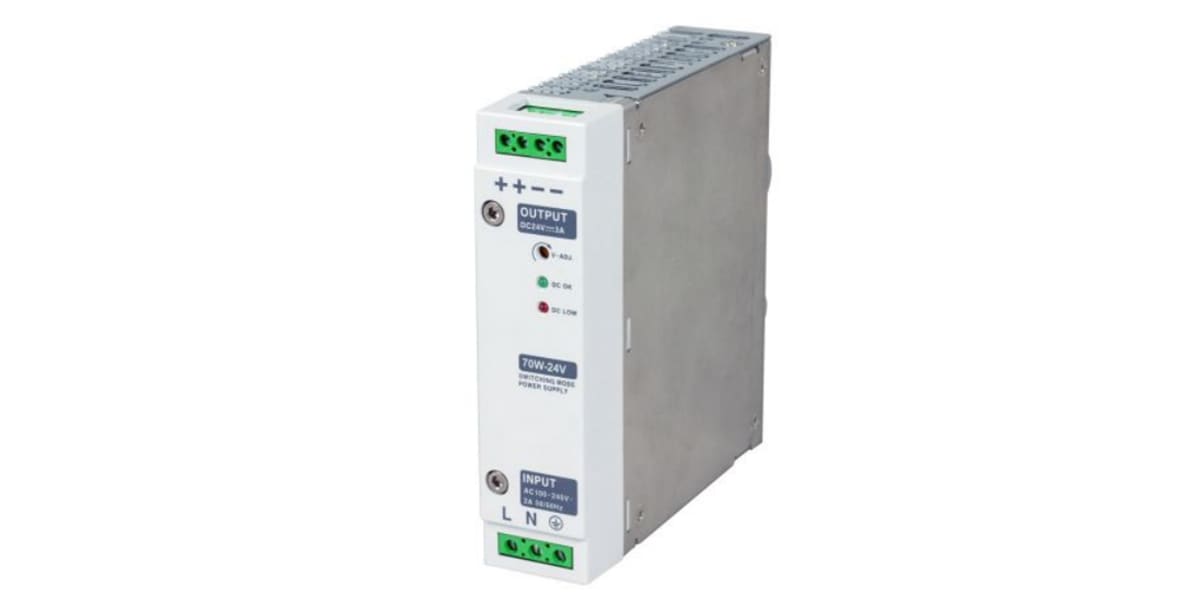 Product image for Din Rail Power Supply, 70W, 48V Output