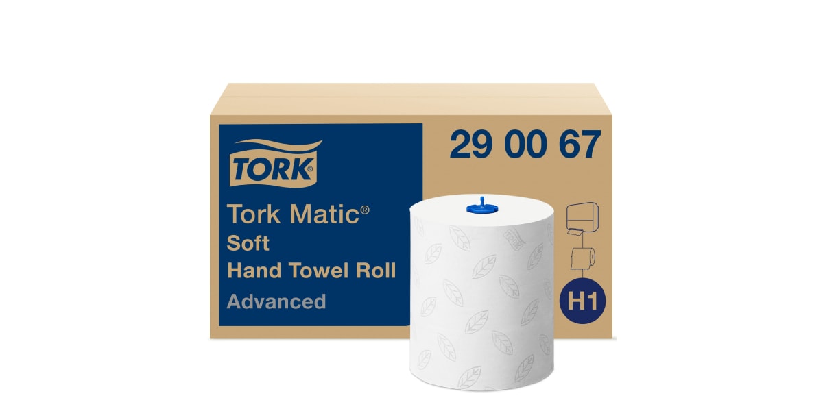 Product image for Tork Matic Soft Hand Towel Roll Advanced Rolled White 190 x 190mm Paper Towel 2 ply, 1 (Roll) Sheets