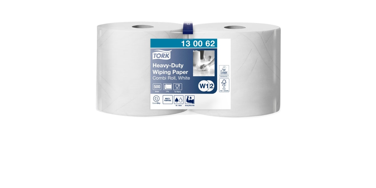 Product image for TORK HEAVY-DUTY WIPING PAPER WHITE 2X170