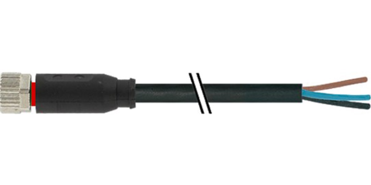 Product image for M8 CONNECTOR FEMALE STRAIGHT3P 2M