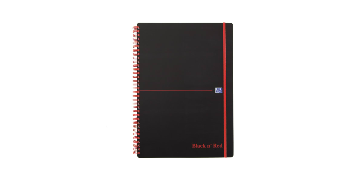 Product image for BLACK N RED NOTEBOOK A4W/BND PP ELASTIC