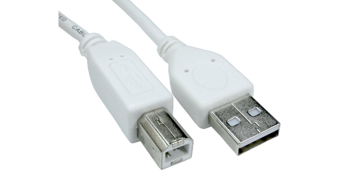 Product image for 80cm USB 2.0 A M - B M Cable - White