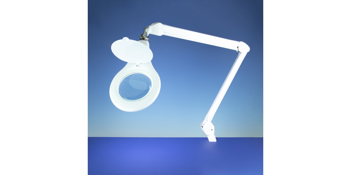 Product image for RS PRO LED Magnifying Lamp with Table Clamp, 3dioptre, 125mm Lens