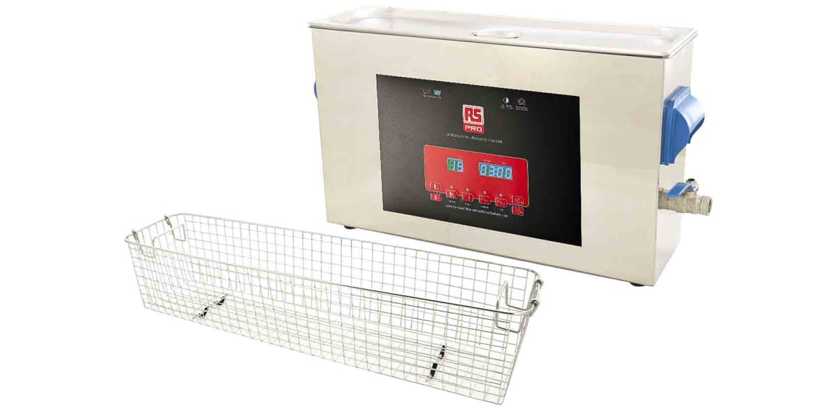 Product image for RS PRO Ultrasonic Cleaning Tank, 400W, 10L