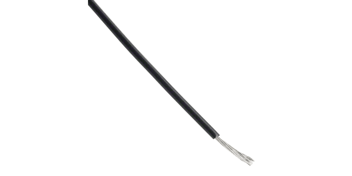 Product image for Wire 22AWG PVC UL1429 Black 30m