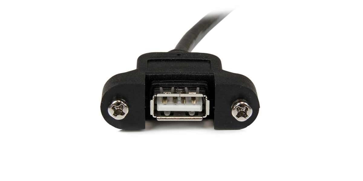 Product image for 3 ft Panel Mount USB Cable A to A - F/M